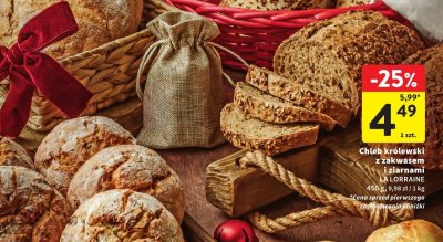 Chleb królewski z zakwasem i ziarnami LA LORRAINE promocja w Intermarche