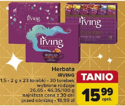 Zestaw w pudełku winter tea Irving promocja w Carrefour