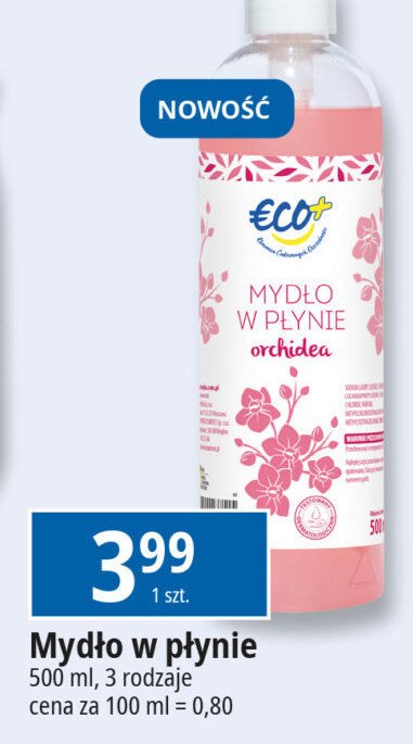 Mydło w płynie orchidea Eco+ promocja w Leclerc