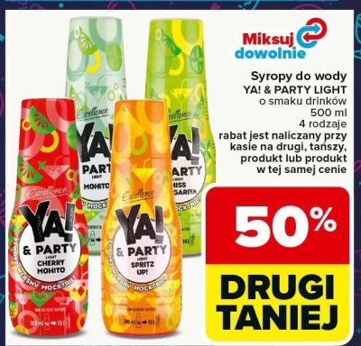 Syrop do wody YA! & PARTY LIGHT o smaku drinków 500ml promocja w Carrefour