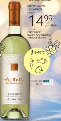 Wino Aurvin Pinot Grigio 750 ML promocja w Selgros