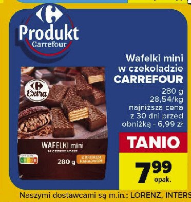 Wafelki w czekoladzie mini Carrefour promocja w Carrefour Market