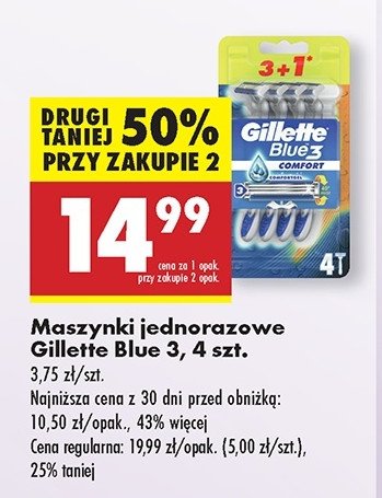 Maszynki do golenia Gillette blue 3 comfort promocja w Biedronka