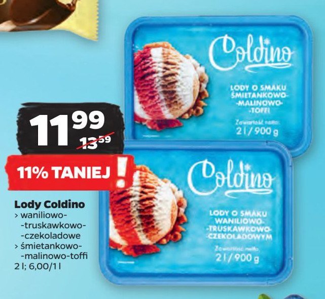 Lody o samku 艣mietankowo-malinowo-toffi Coldino promocja