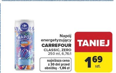 Napój energetyzujący CARREFOUR CLASSIC, ZERO promocja w Carrefour Market