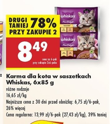 Karma dla kota drobiowe frykasy Whiskas pure delight promocja