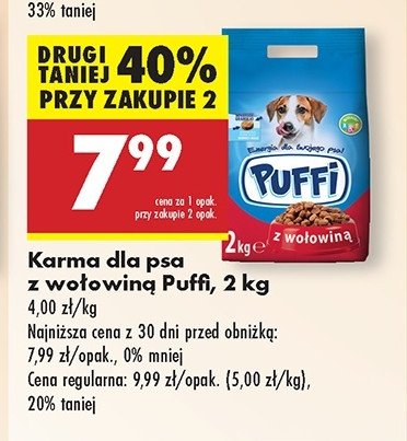 Karma dla psa z wołowiną Puffi promocja w Biedronka