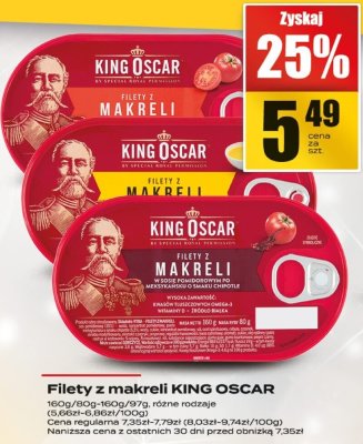 Filety z makreli King Oscar promocja w Supeco