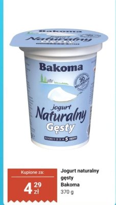 Jogurt naturalny gęsty Bakoma promocja w Dino