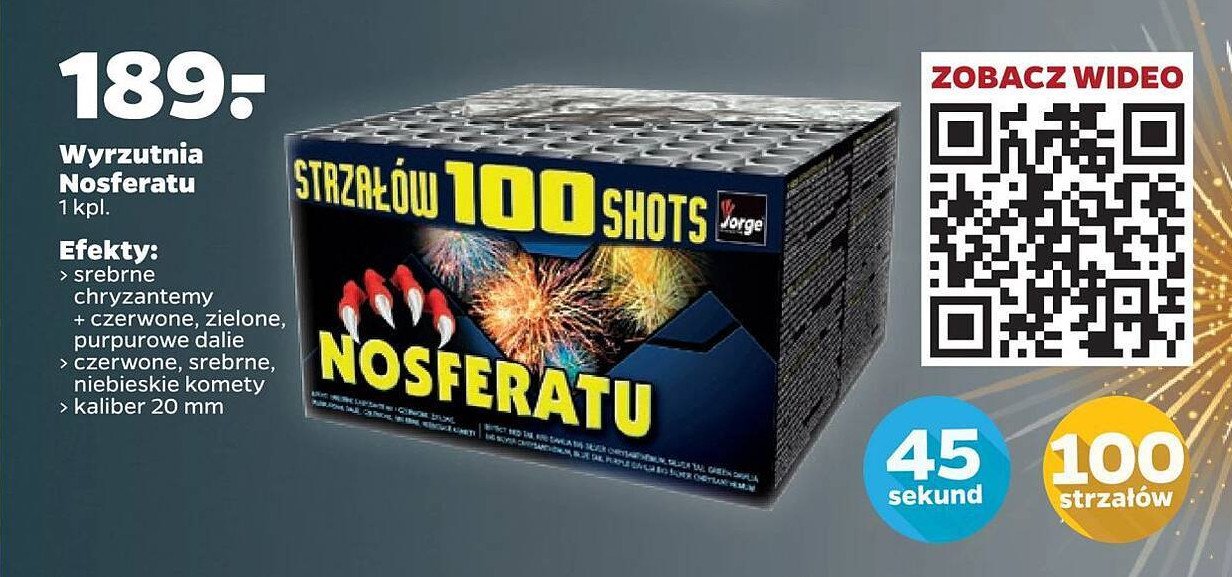 Wyrzutnia 100 strzałów nosferatu promocja