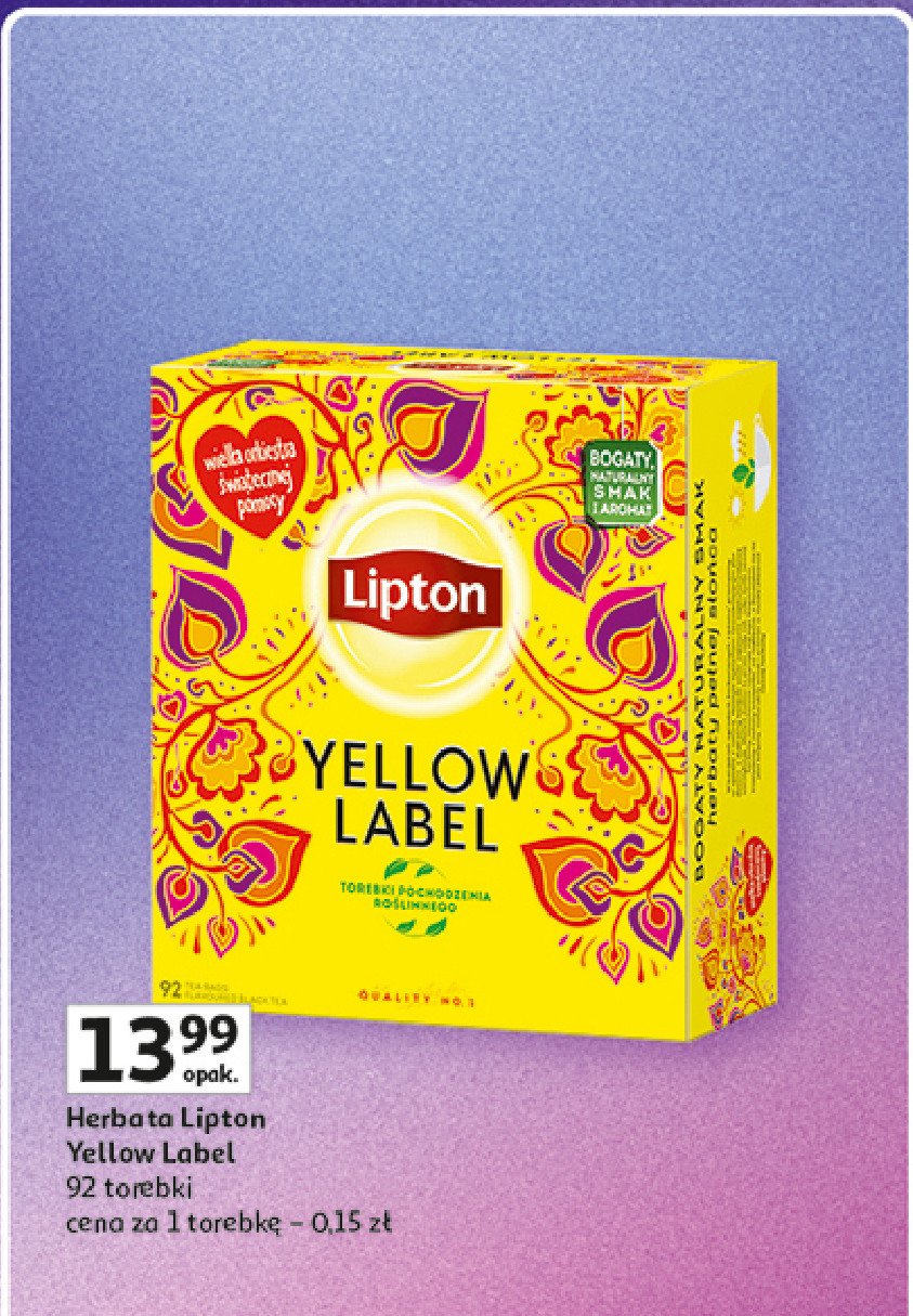 Herbata Lipton yellow label tea promocja w Auchan