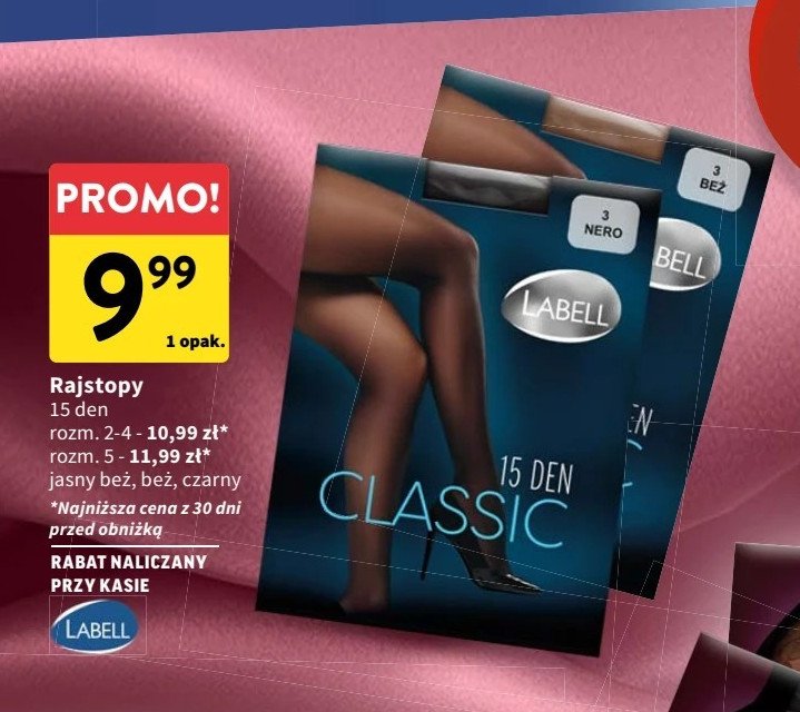 Rajstopy damskie 15 den 5 jasny be偶 Labell promocja