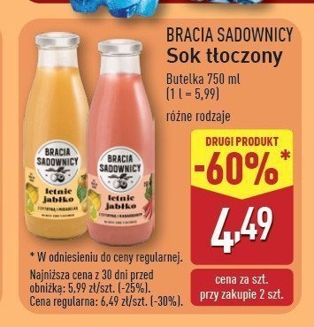 Sok letnie jabłko z cytryną i truskawką Bracia sadownicy promocja w Aldi