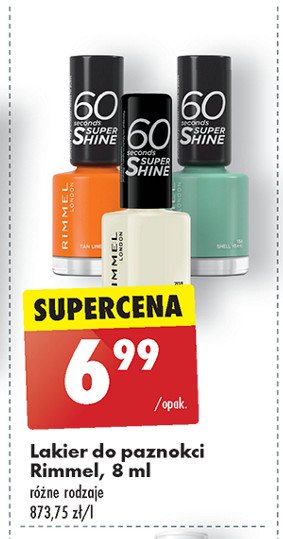 Lakier do paznokci pomarańczowy Rimmel 60 seconds super shine promocja