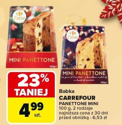 Babka CARREFOUR PANETTONE MINI 100 g, 2 rodzaje promocja w Carrefour