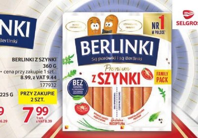 Berlinki z szynki 360 g przy zakupie 2 szt. promocja w Selgros
