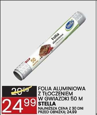 Folia aluminiowa z tłoczeniem w gwiazdki Stella promocja w Wafelek
