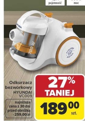 Odkurzacz bezworkowy HYUNDAI VC009 promocja w Carrefour