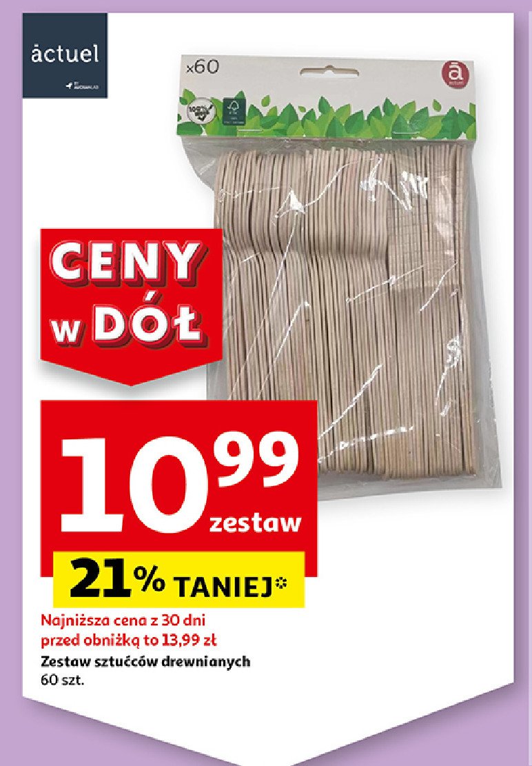 Zestaw sztućców drewnianych Actuel promocja