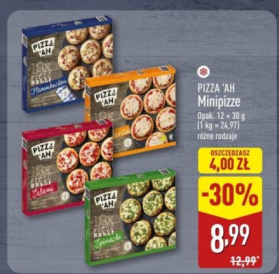 Minipizze Pizza'ah 12 x 30 g różne rodzaje promocja w Aldi