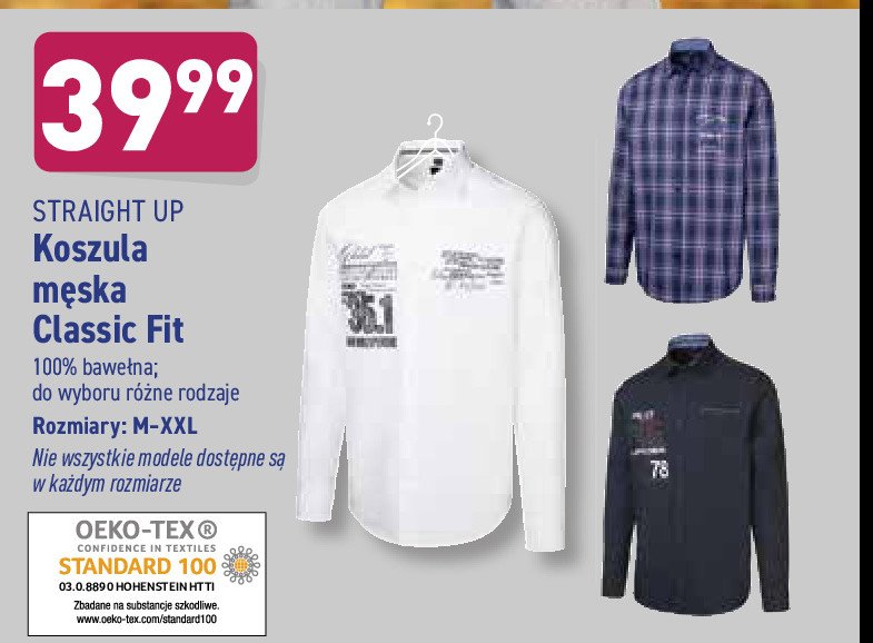 Koszula m臋ska classic fit m-xxl Straight up promocja