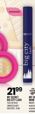 Kosmetyki do makijażu MY SECRET BIG CITY LASH tusz do rzęs zwiększający objętość promocja w Drogerie Natura