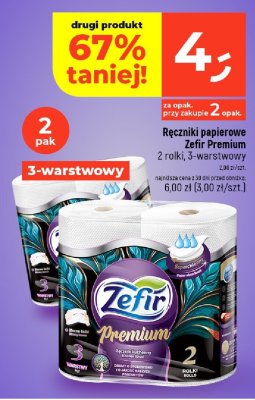 Ręczniki papierowe Zefir Premium 2 rolki, 3-warstwowy promocja w Dealz