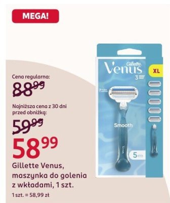 Maszynka do golenia Gillette Venus, z wkładami, 1 szt. promocja w Rossmann