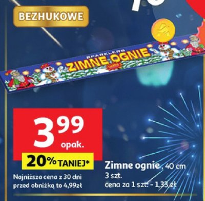 Zimne ognie 40 cm 3 szt. promocja w Auchan