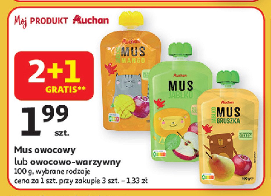 Mus jabłkowy Auchan promocja w Auchan