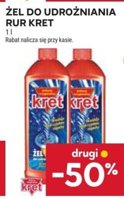 Żel do udrażniania rur Kret 1 l promocja w Stokrotka
