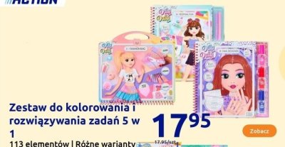 Zestaw do kolorowania i rozwiązywania zadań 5 w 1 różne warianty 113 elementów promocja w Action