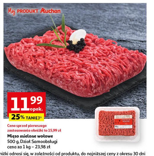 Mięso wołowe mielone Auchan promocja