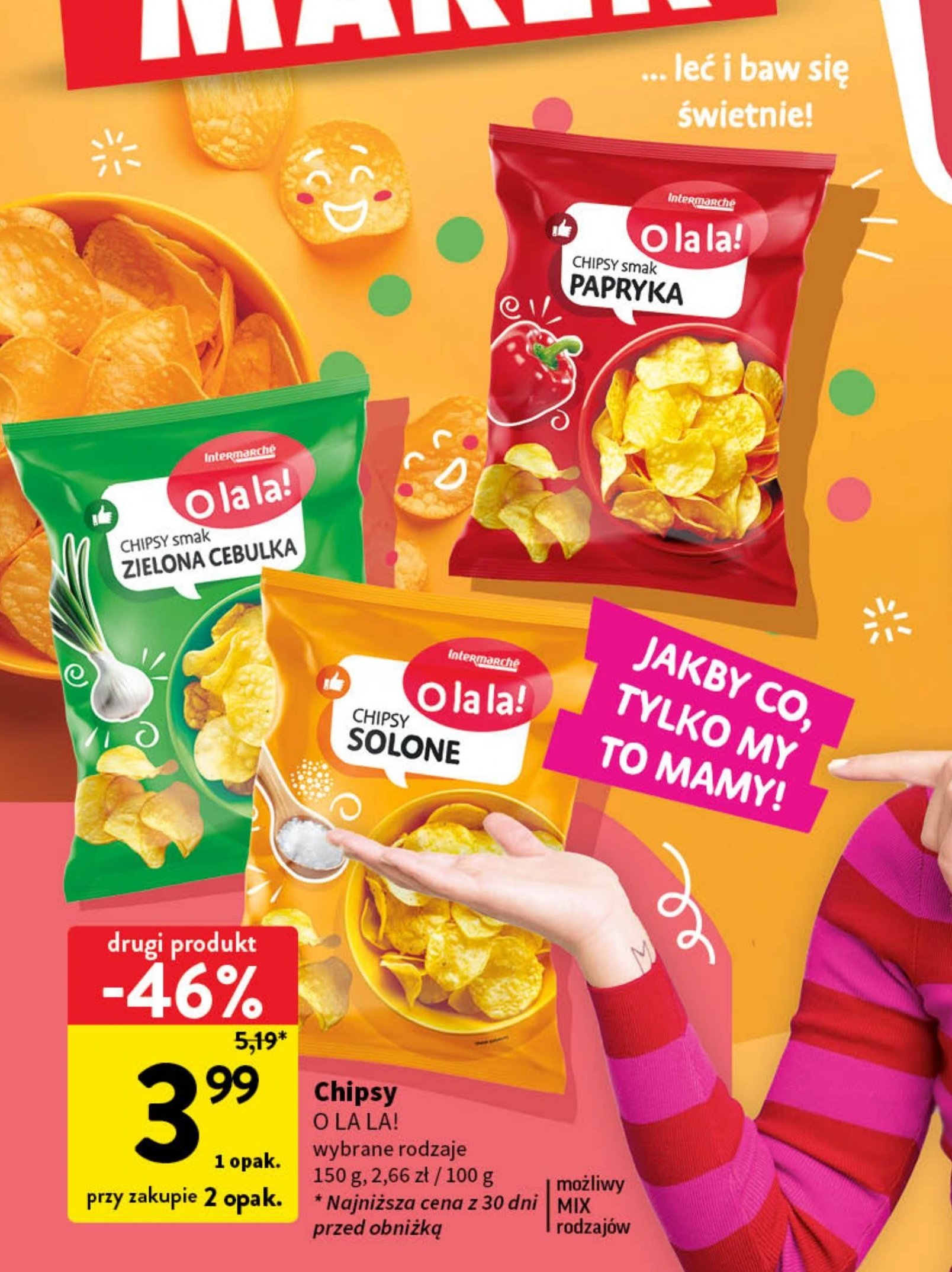 Chipsy paprykowe O la la! promocja w Intermarche