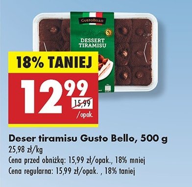 Deser tiramisu Gustobello (Biedronka) promocja w Biedronka