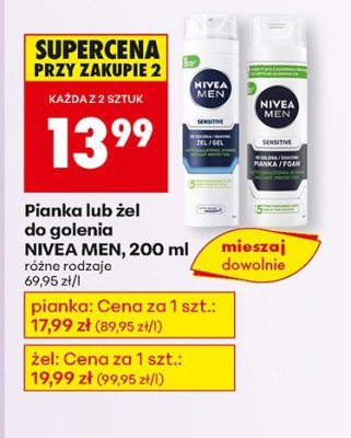 Żel do golenia NIVEA MEN, 200 ml promocja w Biedronka