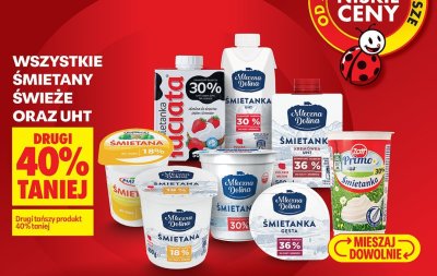 Wszystkie śmietany świeże oraz UHT promocja w Biedronka