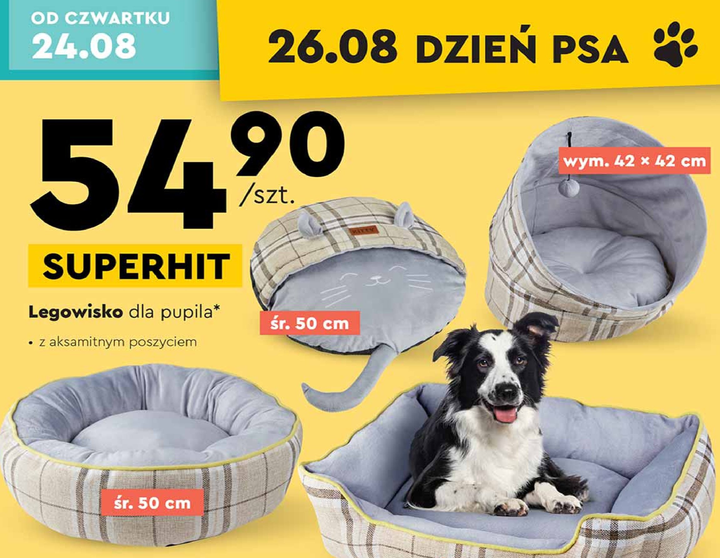 Legowisko dla psa 61 x 46 x 18 cm promocja