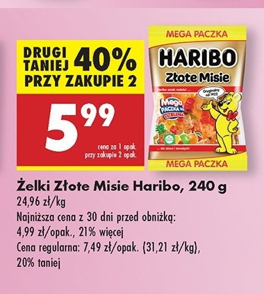 Żelki Haribo złote misie promocja w Biedronka