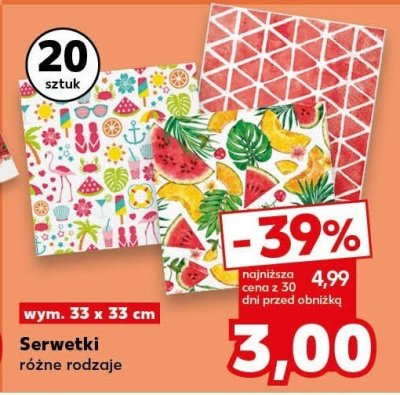 Serwetki różne rodzaje promocja w Kaufland