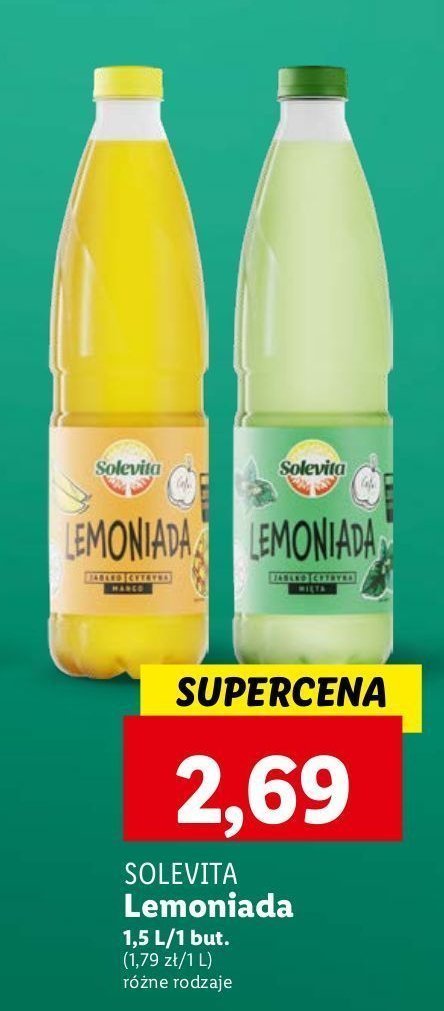 Lemoniada mi臋ta pieprzowa jab艂ko cytryna Solevita promocja