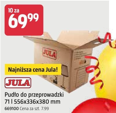 Pudło do przeprowadzki Jula 71 l 556x336x380 mm promocja w Jula