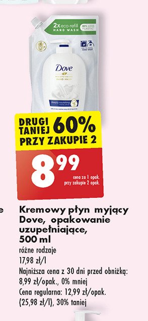 Mydło w płynie zapas Dove caring hand wash promocja