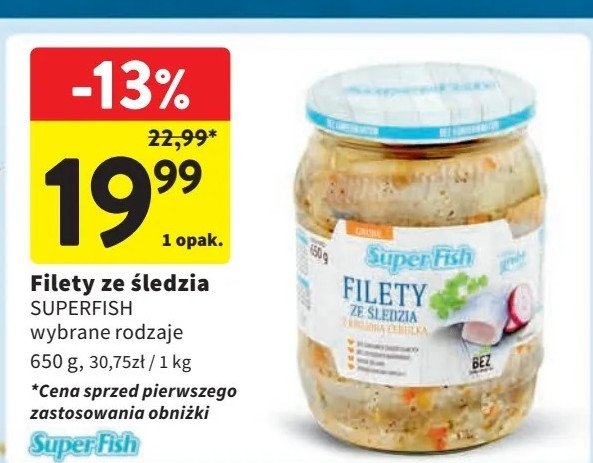 Filety śledziowe z krojoną cebulką Superfish promocja