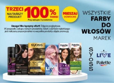 Wszystkie farby do włosów Syoss, Schwarzkopf, Palette promocja w Kaufland