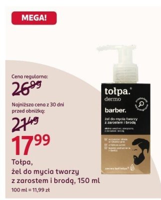 Żel do mycia twarzy z zarostem i brodą, 150 ml promocja w Rossmann