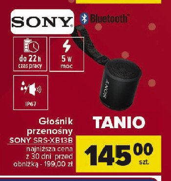 Głośnik bezprzewodowy srsxb13b.ce7 Sony promocja