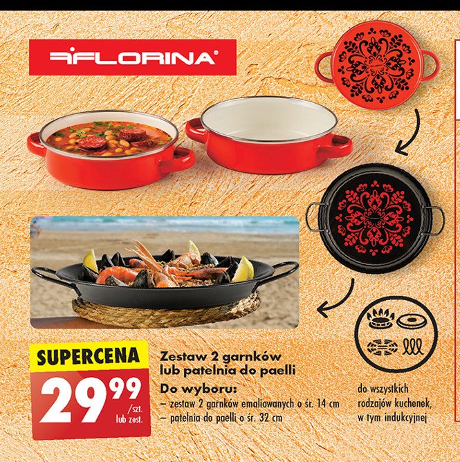 Patelnia do paelli 32 cm Florina (florentyna) promocja