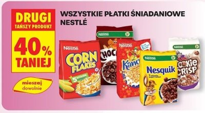 Wszystkie płatki śniadaniowe Nestlé DRUGIE -40% promocja w Biedronka