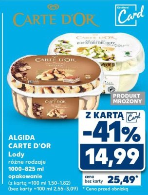 Lody Carte D'OR różne rodzaje 1000-825 ml promocja w Kaufland